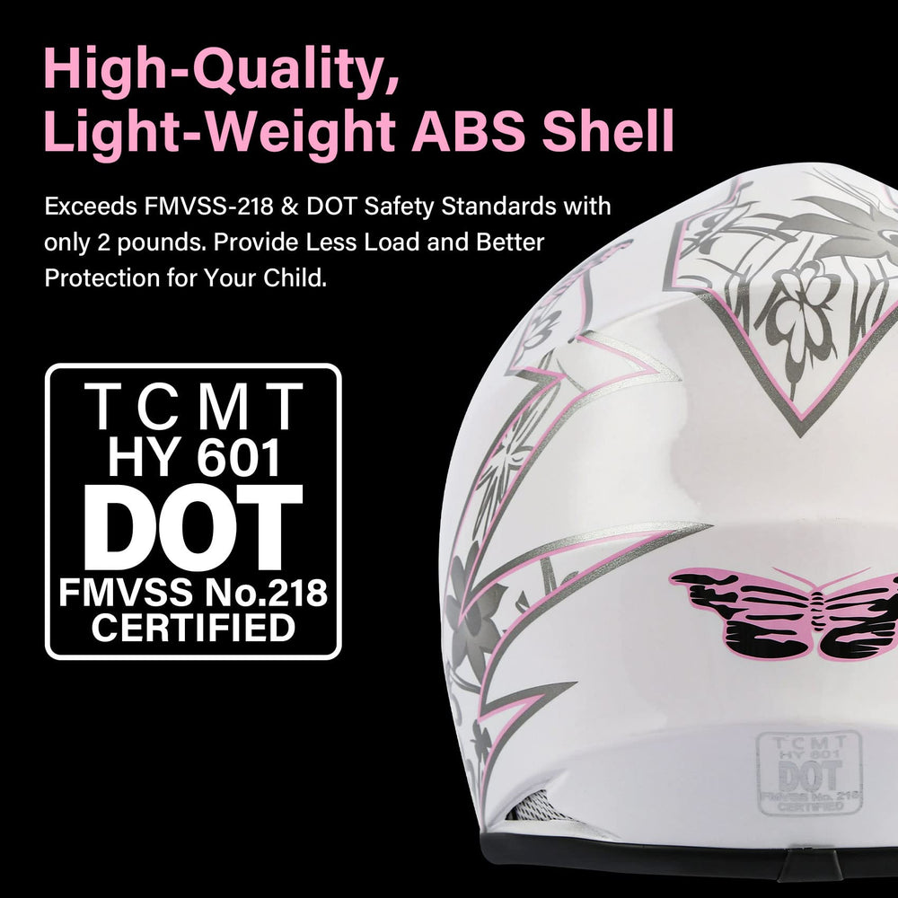 TCMT youth helmet top vents emphasize cooling airflow during rides.