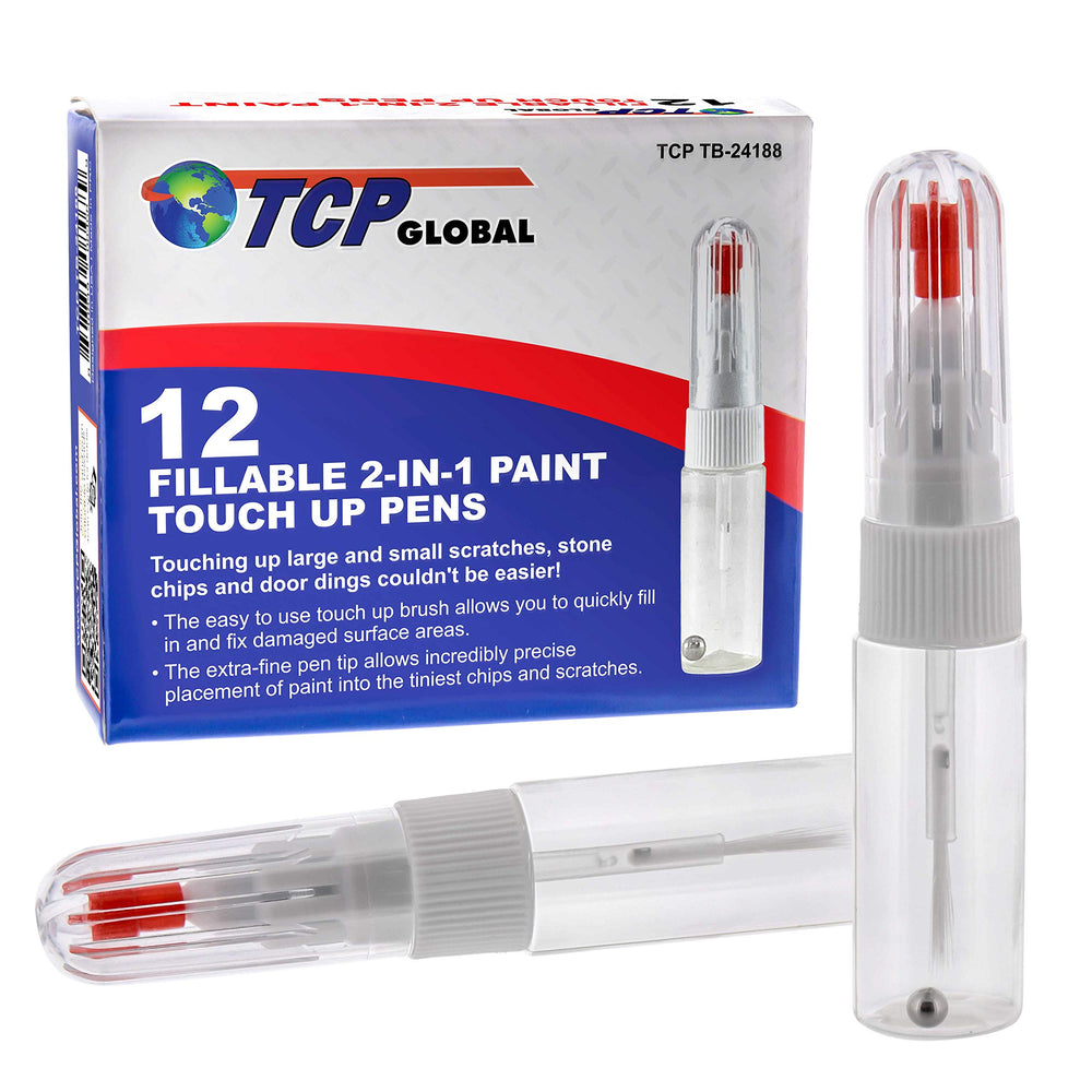 TCP Global 2-in-1 touch-up pens brush close-up for precise surface filling.