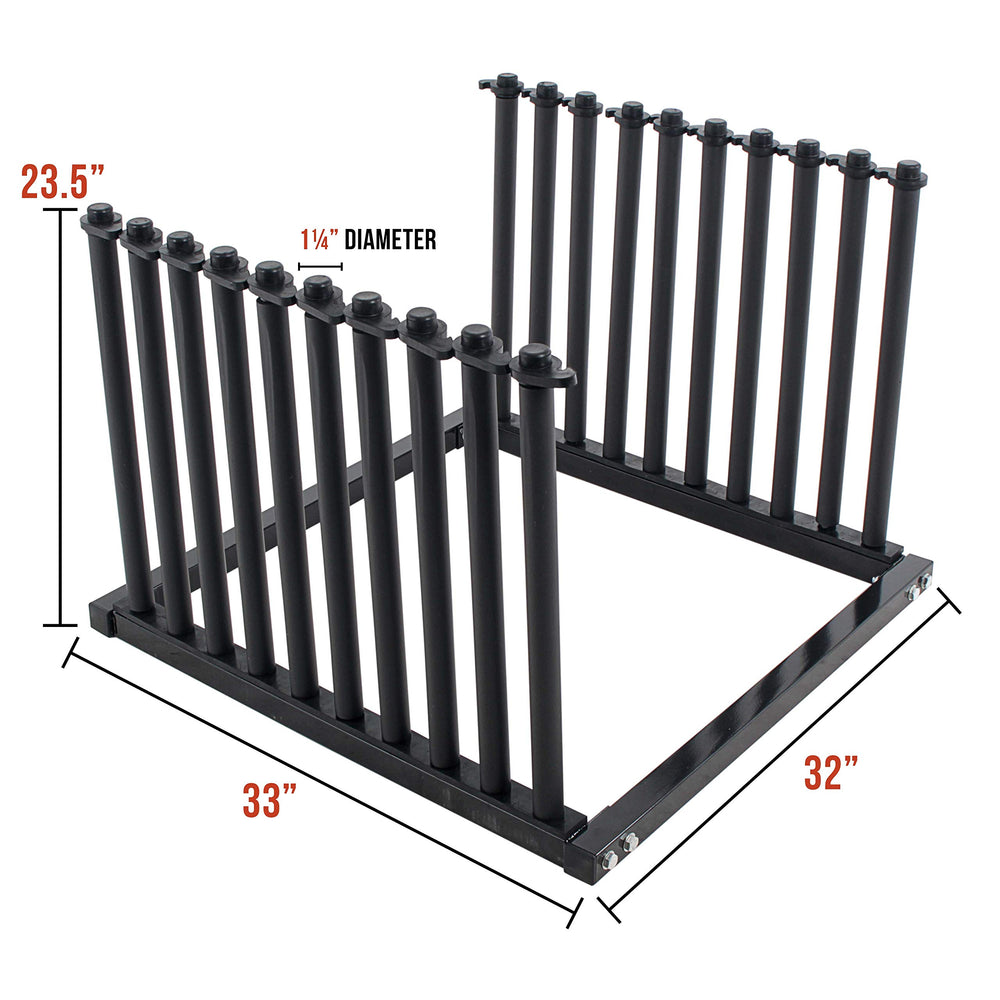 TCP Global 9-Lite windshield rack empty, highlighting compact, space-saving setup