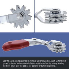TCP Global ergonomic handle brush keeps hands away from spinning buffer