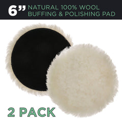 TCP Global premium wool buffing pad side view shows hook-and-loop backing for quick changes