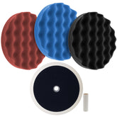 TCP Global professional 3-pad buffing kit with 8-inch waffle pads for efficient finishing.