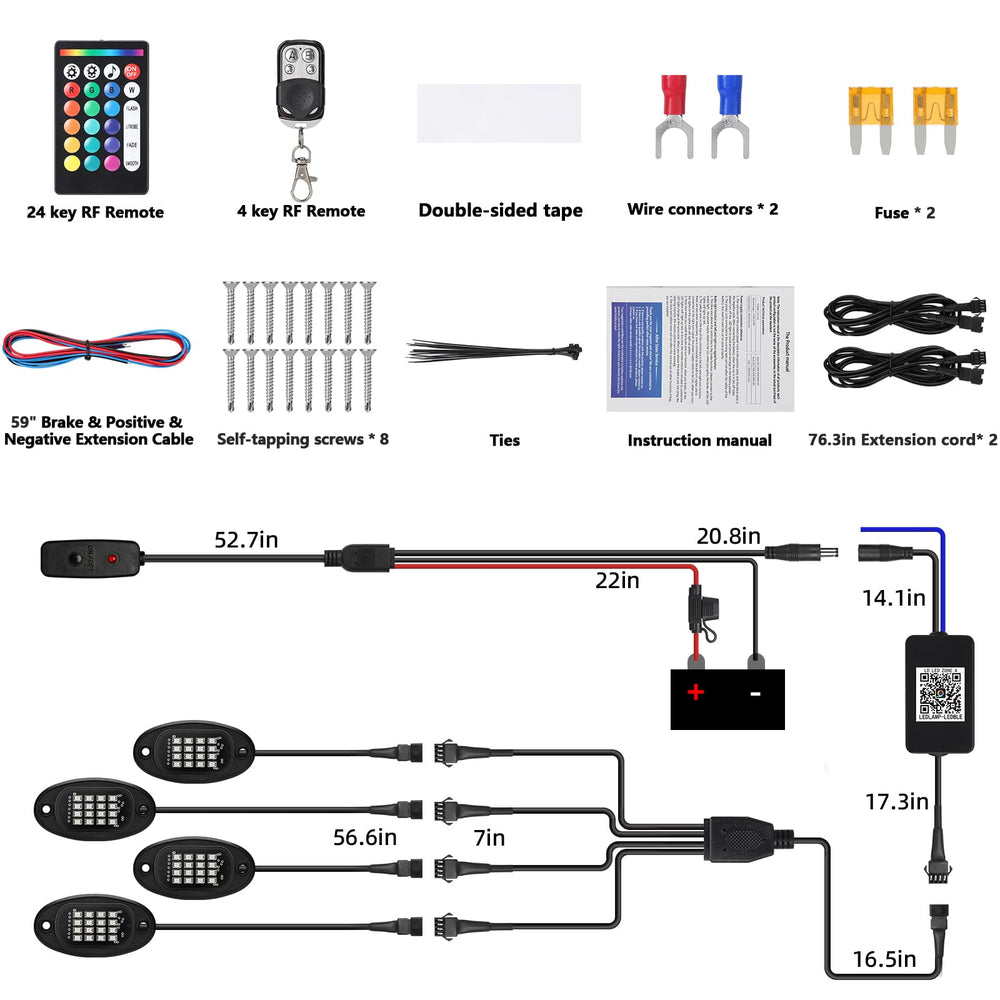 TDE Explorer Lighting 4Pods Rock Lights quick QR setup and app pairing