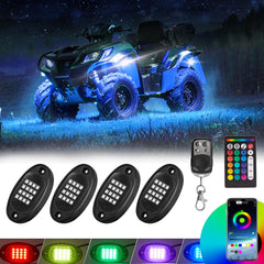 TDE Explorer Lighting 4Pods Rock Lights underside blue enhance style and nighttime visibility