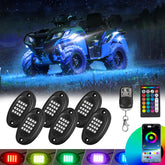 TDE Explorer.Lighting 6-pod rock lights installed on a UTV for enhanced undercarriage visibility.