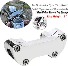 TDZ MOTO 2in rise extension chrome increases rider reach and comfort