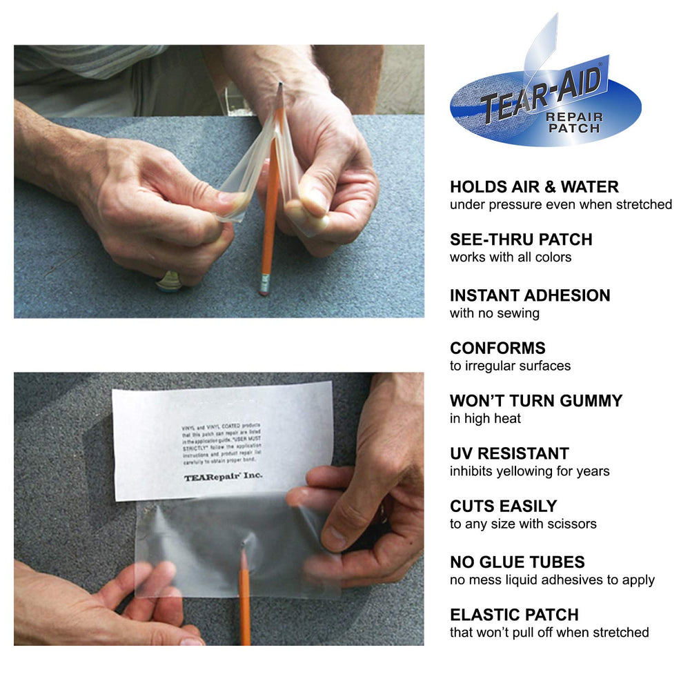 TEAR-AID 1-3/8x1-3/8 patch for corners and irregular shapes