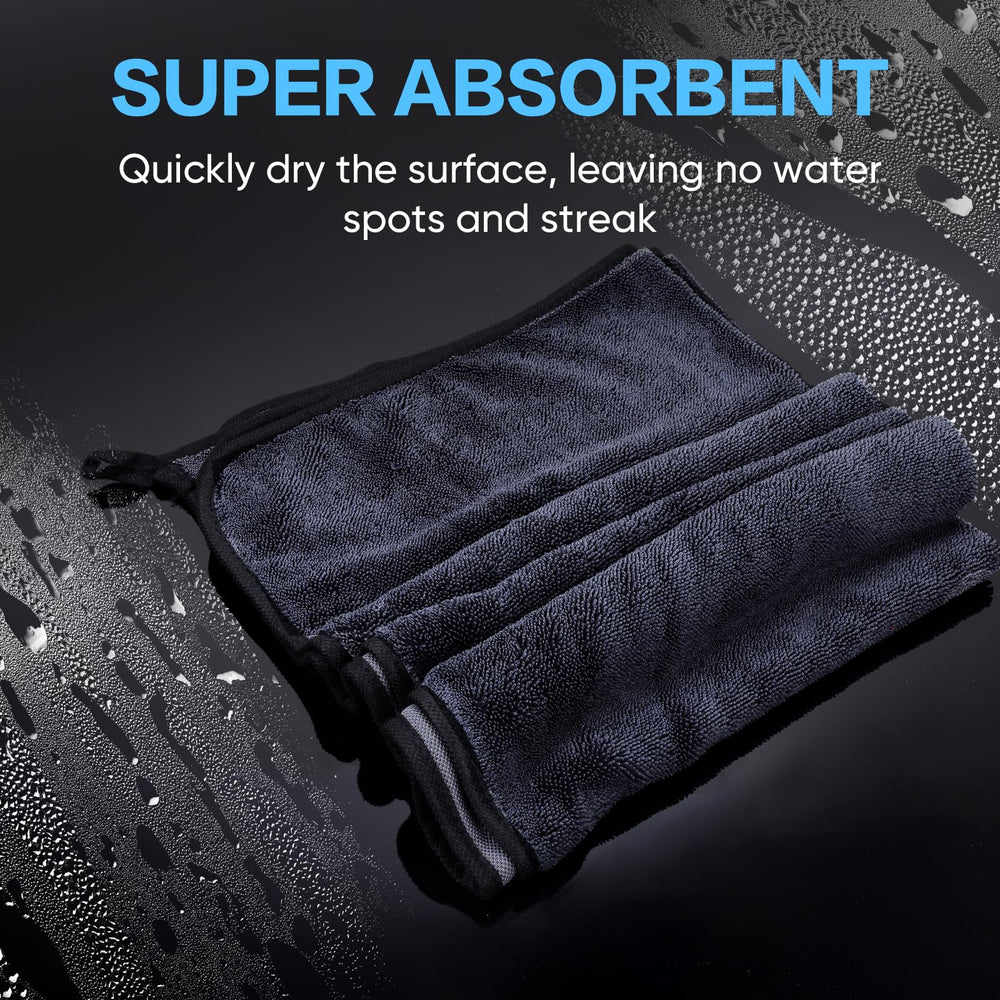 TEAWOO 16x24-inch microfiber cloth covers large areas fast for cars and bathrooms.