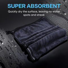 TEAWOO 16x24-inch microfiber cloth covers large areas fast for cars and bathrooms.