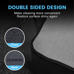 TEAWOO safe-on-all-materials microfiber cleans delicate surfaces without scratching.
