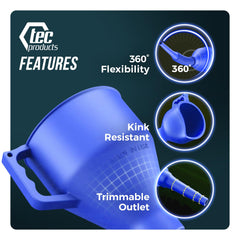 TEC Products FlexAll durable funnel handles -21°F to +221°F climate range.