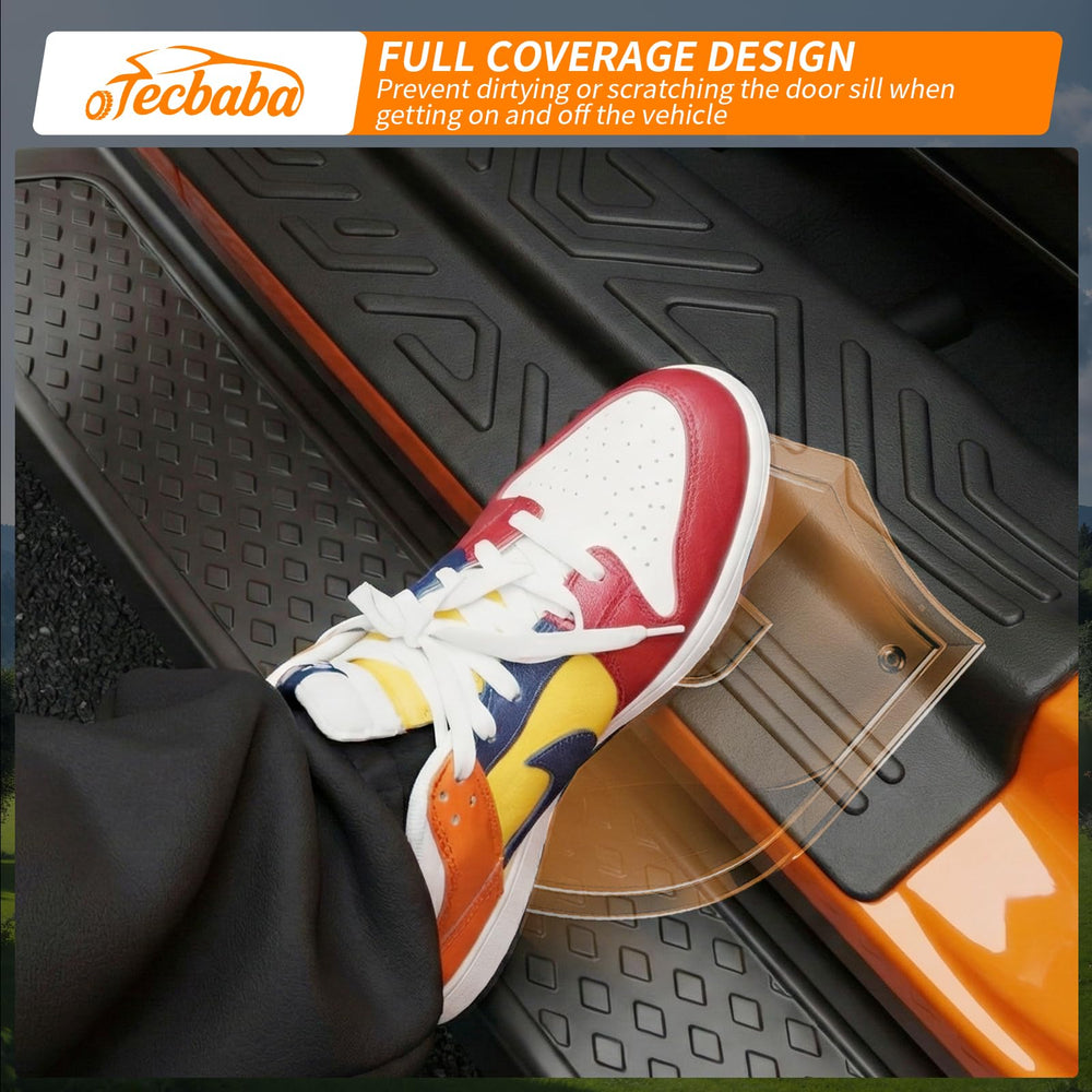 Tecbaba interior sill protector prevents scuffs during entry and exit.