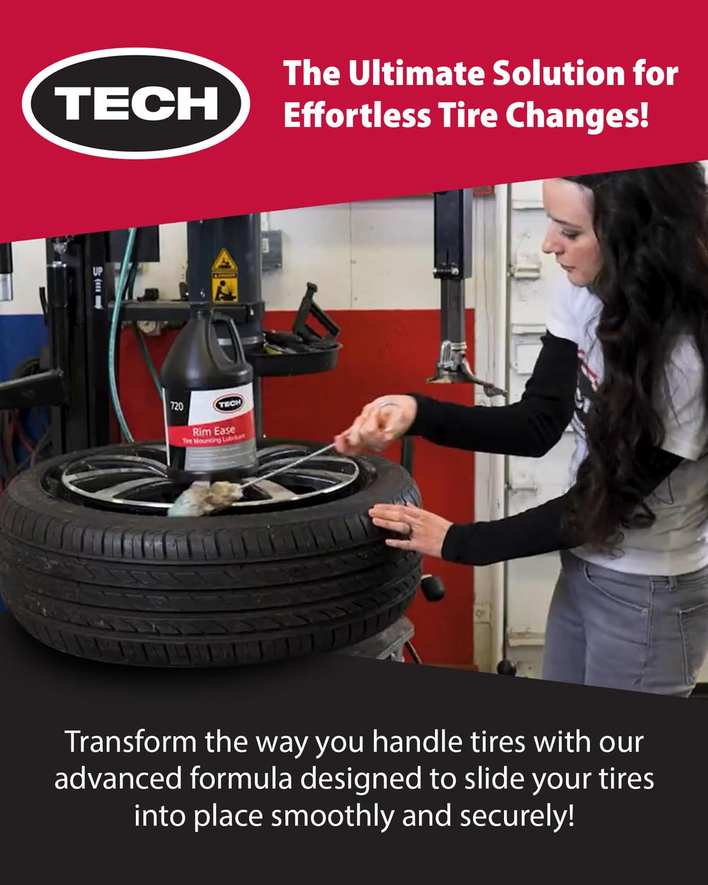 TECH Rim Ease Lube 1-gallon container ready for shop use.