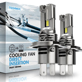 TECHMAX H4 bulb emitting bright 6500K xenon white light for clear night driving