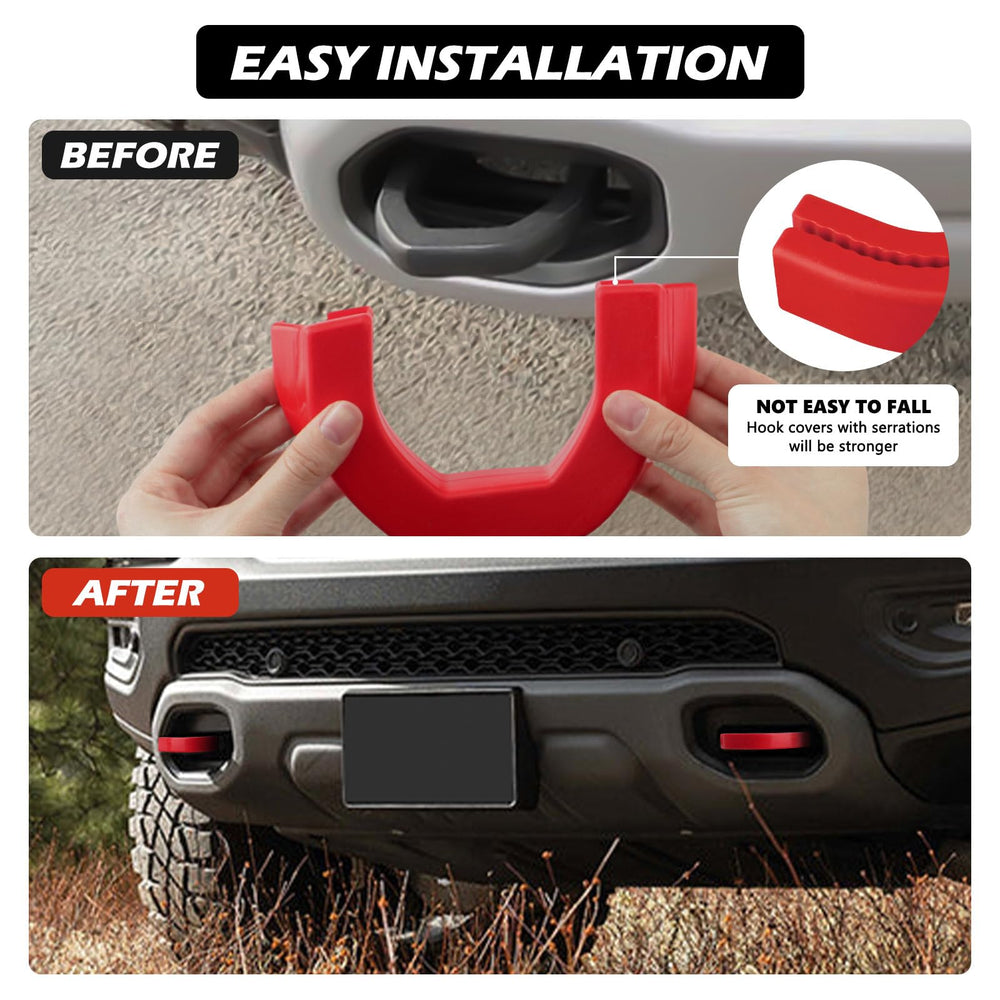 TECHPICCO front-end protection cover shields tow hooks during daily driving.