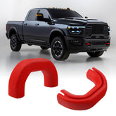 TECHPICCO front tow hooks cover on RAM 2500/3500 for rugged, seamless look