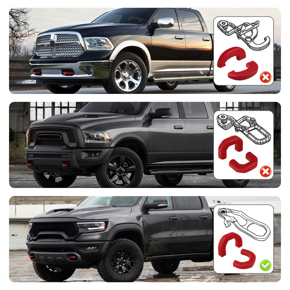 TECHPICCO RAM 1500 front-end cover with durable red finish for weather resistance.