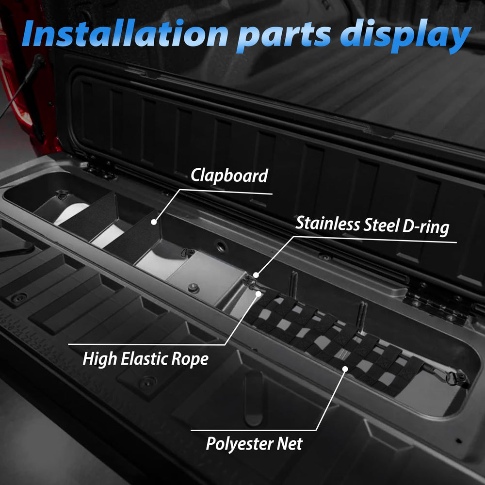 TECHPICCO StowFlex install demonstrates seamless integration with existing tailgate storage