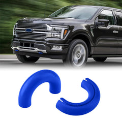 TechPicco Tow Hook Cover for Ford F-150 in blue finish protects hooks and enhances style