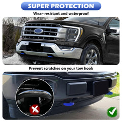 TechPicco teeth-design tow hook cover provides secure fit in blue