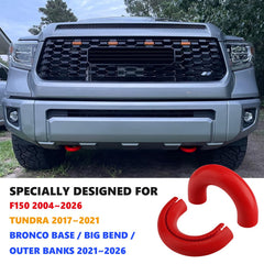TECHPICCO Bronco Base tow hook cover, front view, enhances aesthetics with silicone durability.