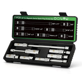 TecoTek seven piece 3/8 drive magnetic spark plug socket set with swivel head