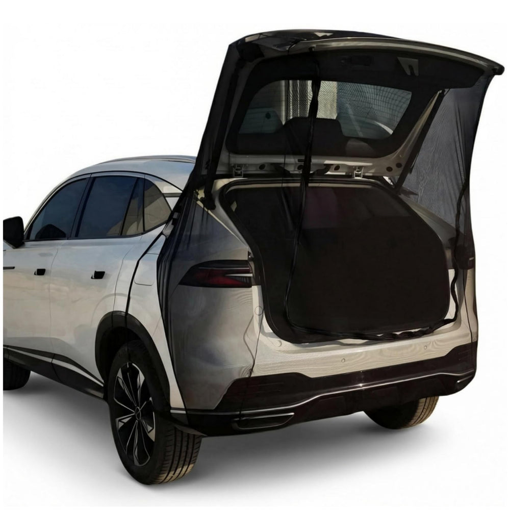 TECUUL tailgate mesh screen on SUV for airflow and mosquito prevention