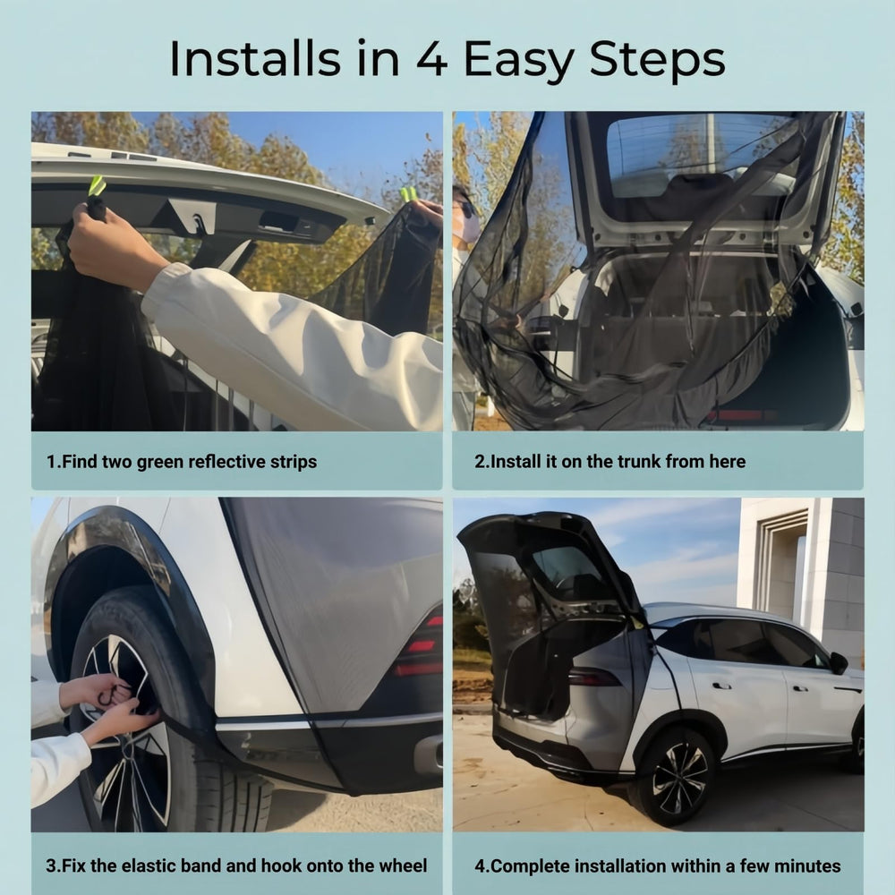 TECUUL car camping screen with magnets for quick, secure setup