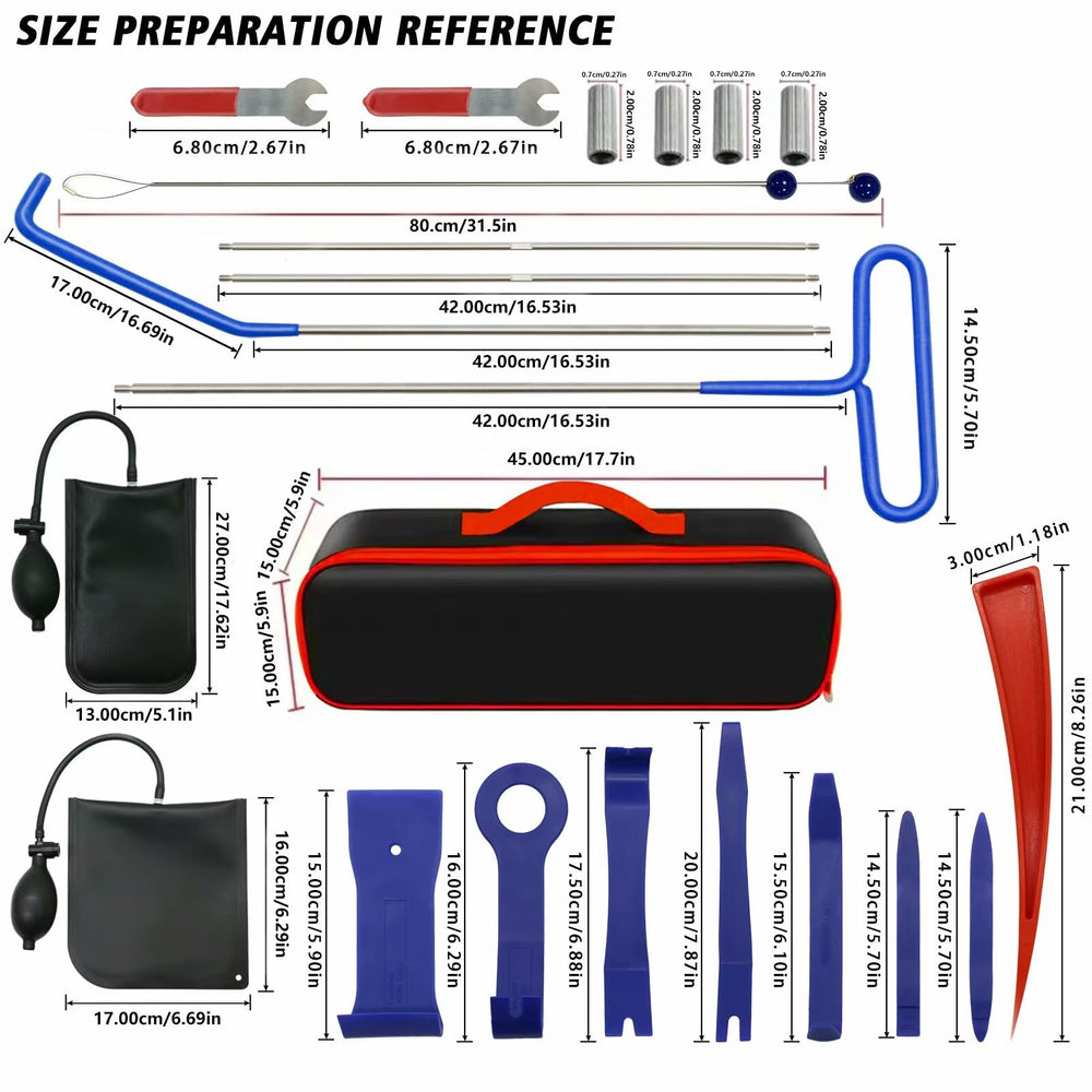 Tekeviss tools organized in portable carry bag for quick maintenance
