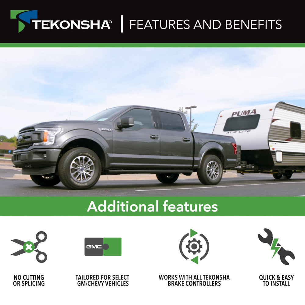 Four-pin connectors ensure quick, secure Tekonsha brake controller installation.