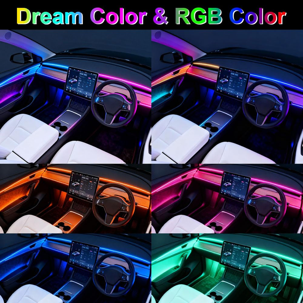 TEKSHINNY 43-inch acrylic light strip showcases vivid color and daytime visibility in cabin.