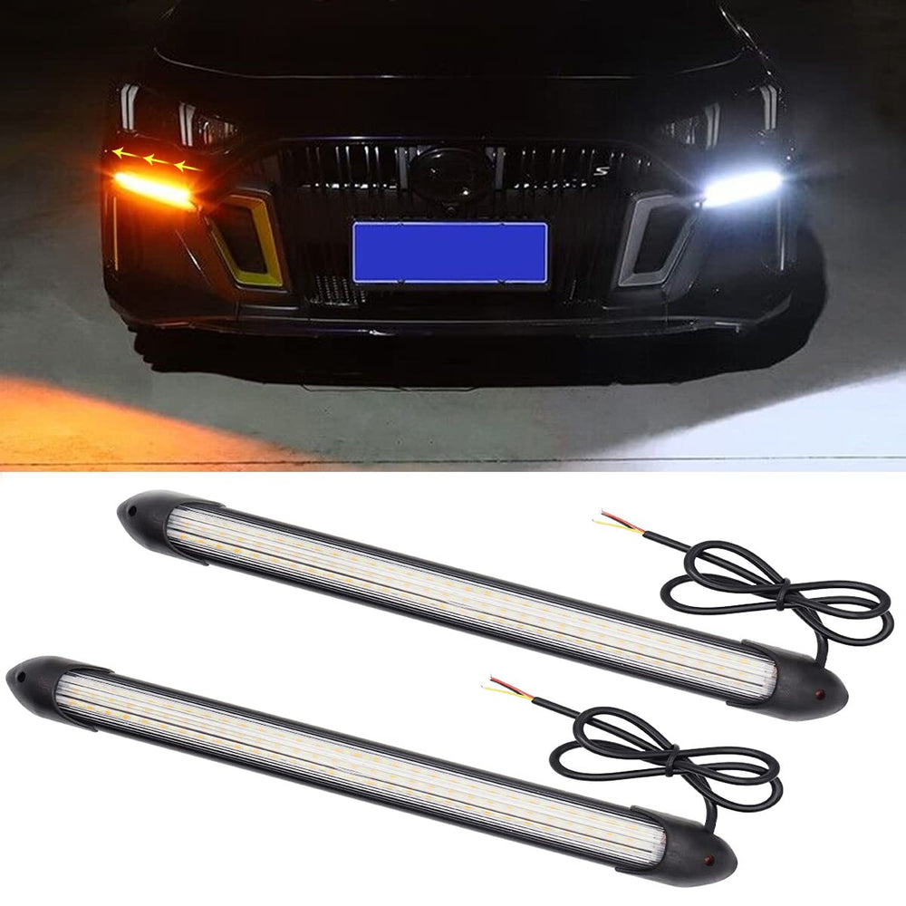 TEKSHINNY exterior LED strip with white sequence for daytime visibility.