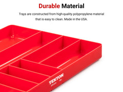TEKTON durable polypropylene tray designed for easy cleaning.