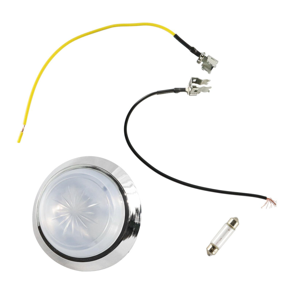 Telfair round dome light base for GM classics provides clear interior illumination.