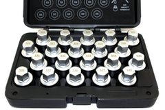 TEMO 20-piece wheel lock lug nut kit in durable case, ideal for quick roadside wheel changes.