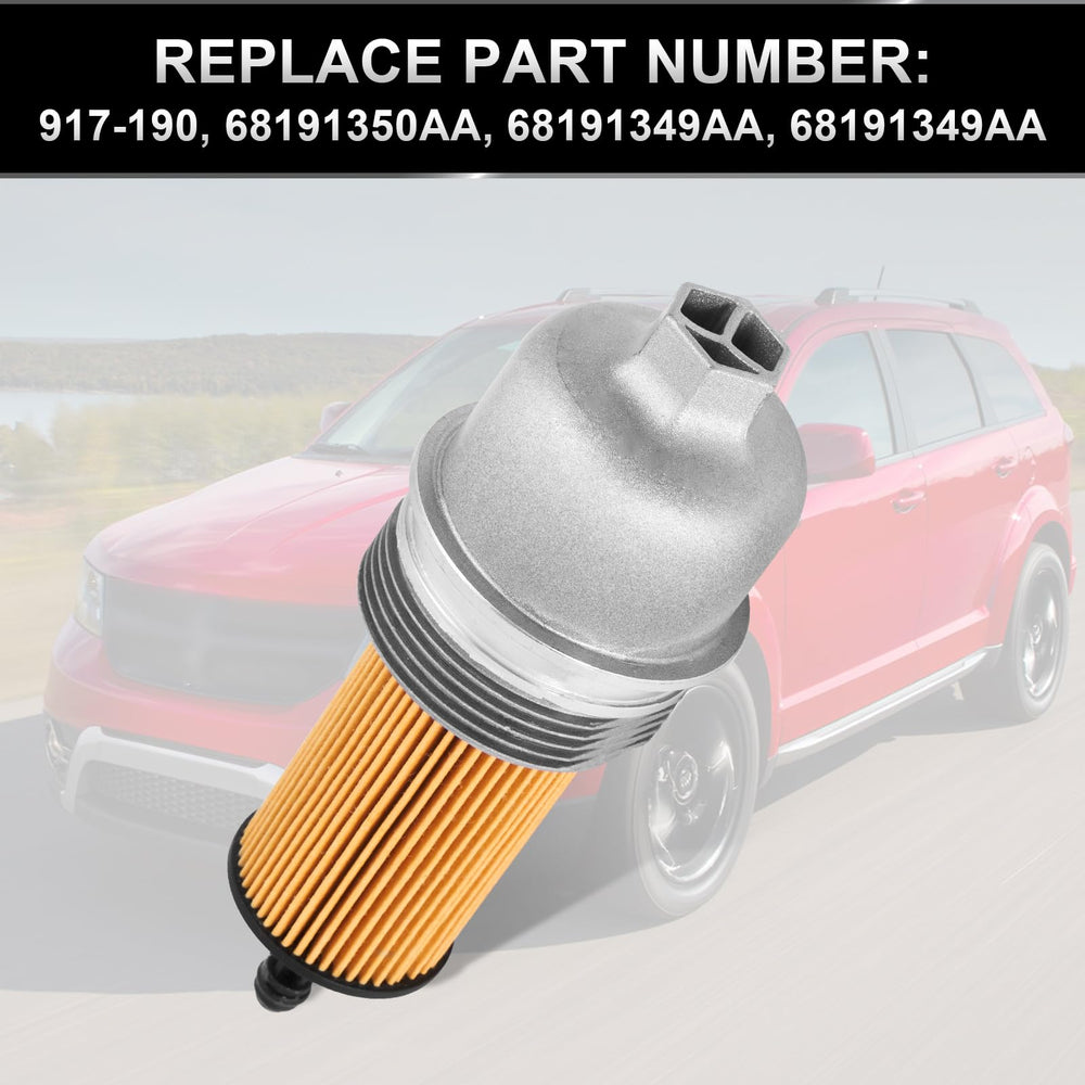 TEMSONE aluminum oil filter housing cap for Dodge Challenger, quick fit and improved durability.