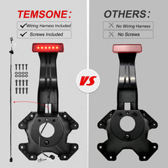 TEMSONE third center brake light with wiring harness enables plug-and-play setup