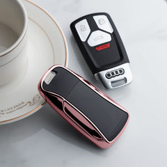 Tengare pink Audi key fob cover, dust protection, keeps key clean in daily use.