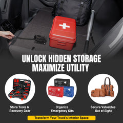 TENGBASE interior upgrade unlocks rear-seat storage space for gear.