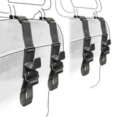 Teocenka 4-pack headrest hooks installed on backseat for tidy storage