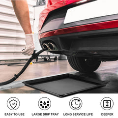 Teodute thickened plastic oil drain pan delivers durable, long-term use