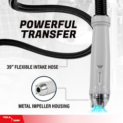 TERA PUMP 360-degree rotating nozzle prevents hose tangles.