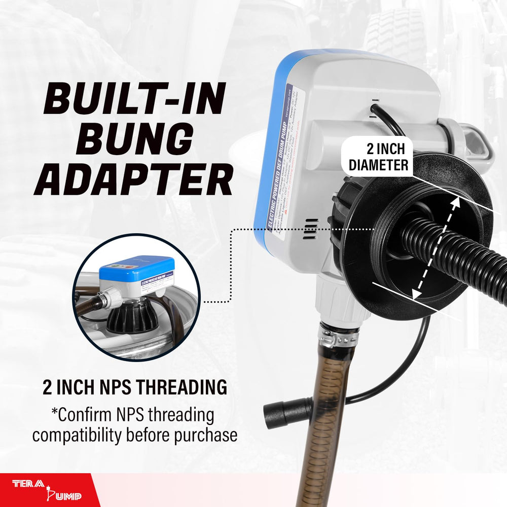 TERA PUMP metal impeller cover protects from debris.