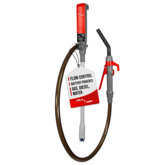 TERA PUMP portable battery-powered pump for quick liquid transfer and control.