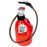TERA PUMP TRFA01-XL with XL outtake hose reaching bottom of racing fuel cells for full transfer