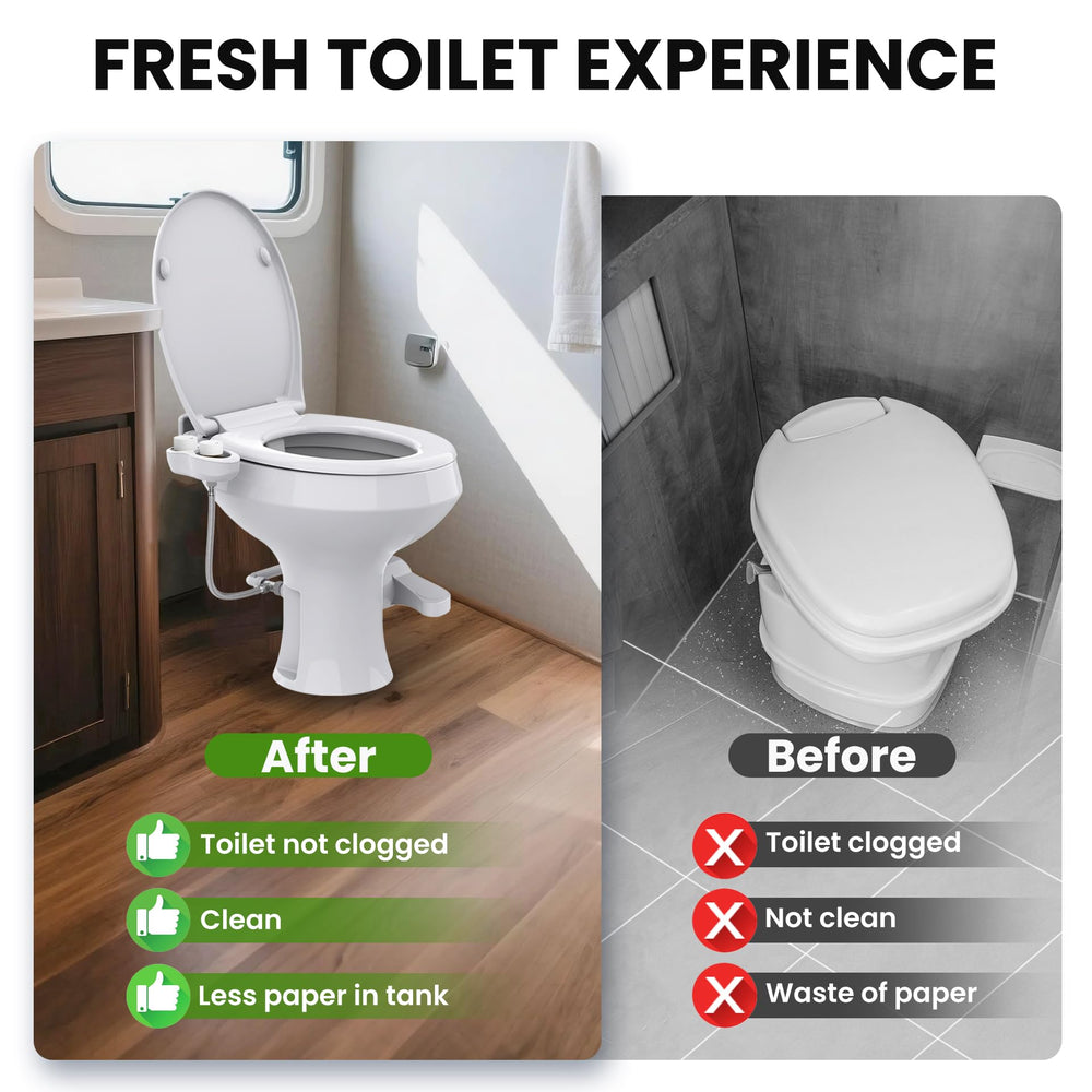 ABS body with bamboo knobs blends with a camper toilet by Terapaton