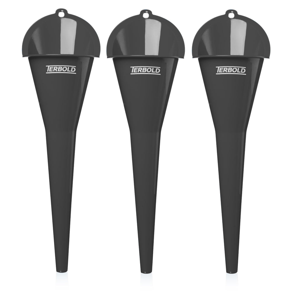 Terbold oil funnel 3-pack nesting keeps fluids organized for quick automotive oil changes