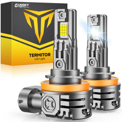 Termitor H11 LED bulbs with high-intensity forward beam for enhanced night visibility.