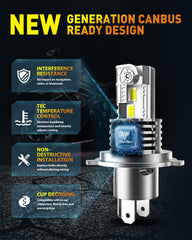 Termitor H4/9003 CANbus-ready headlights reduce flicker on most vehicles.