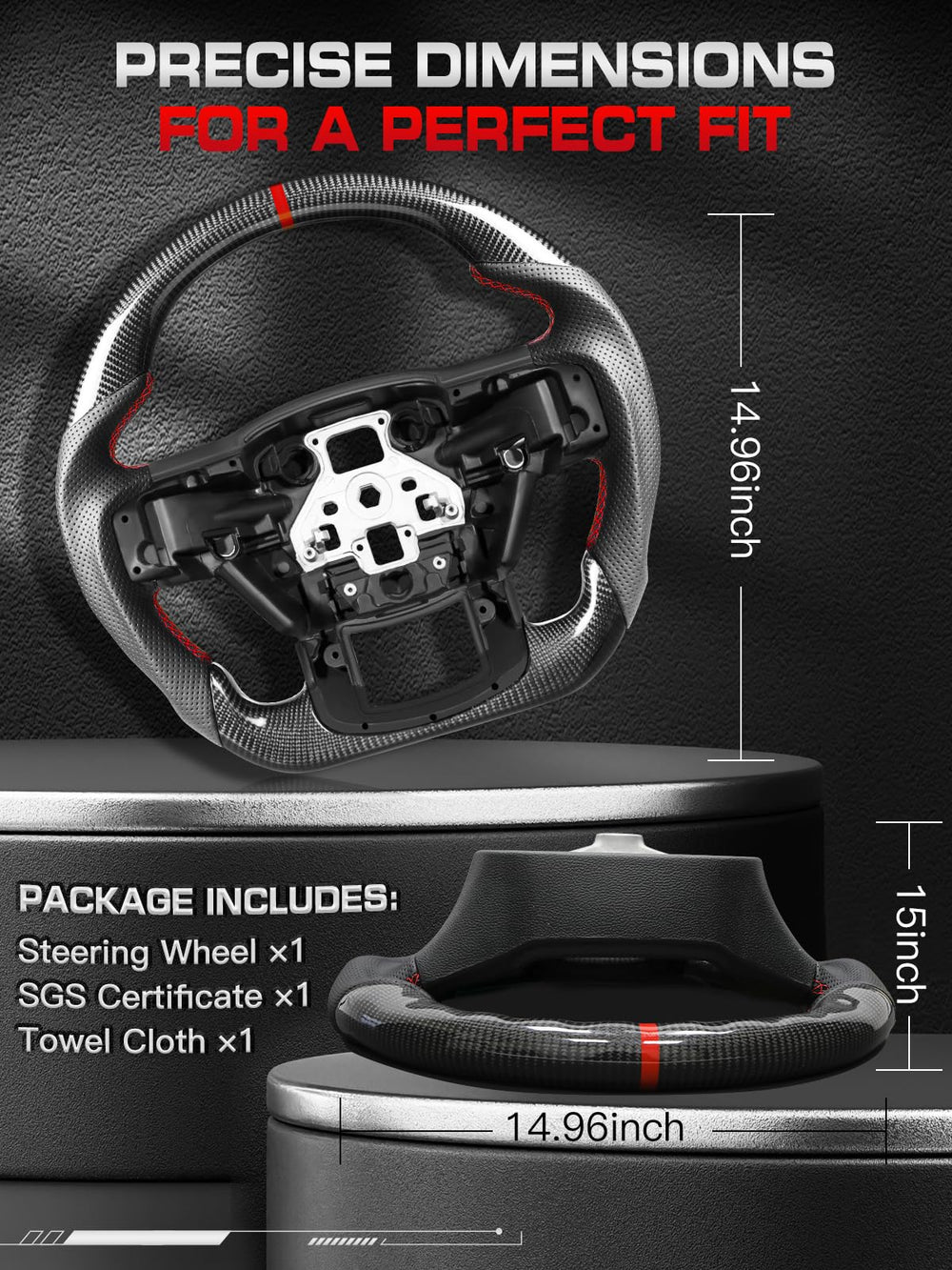 Ergonomic TESFEEL wheel design reducing wrist fatigue on long drives